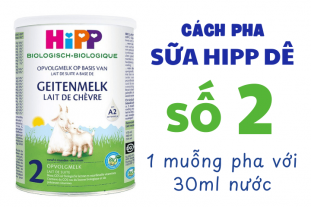 Cách pha sữa HiPP dê số 2