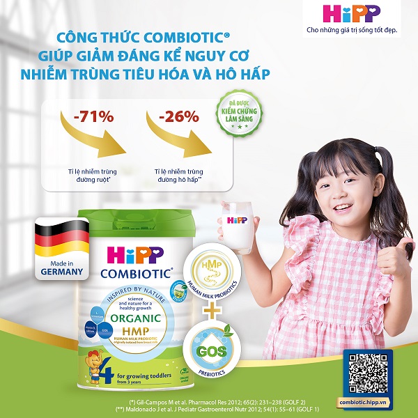 Sữa HiPP Combiotic số 3 lon 800g cho trẻ từ 1-3 tuổi