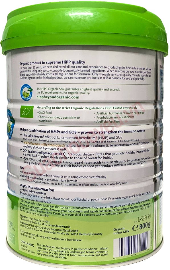 Sữa Hipp Combiotic số 1 lon 800g cho trẻ từ 0-6 tháng tuổi