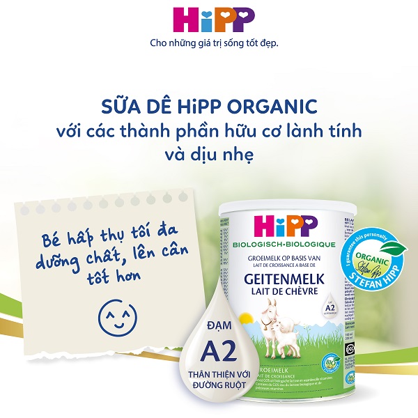 Sữa Dê Hipp Organic số 2 lon 400g cho trẻ 6-12 tháng