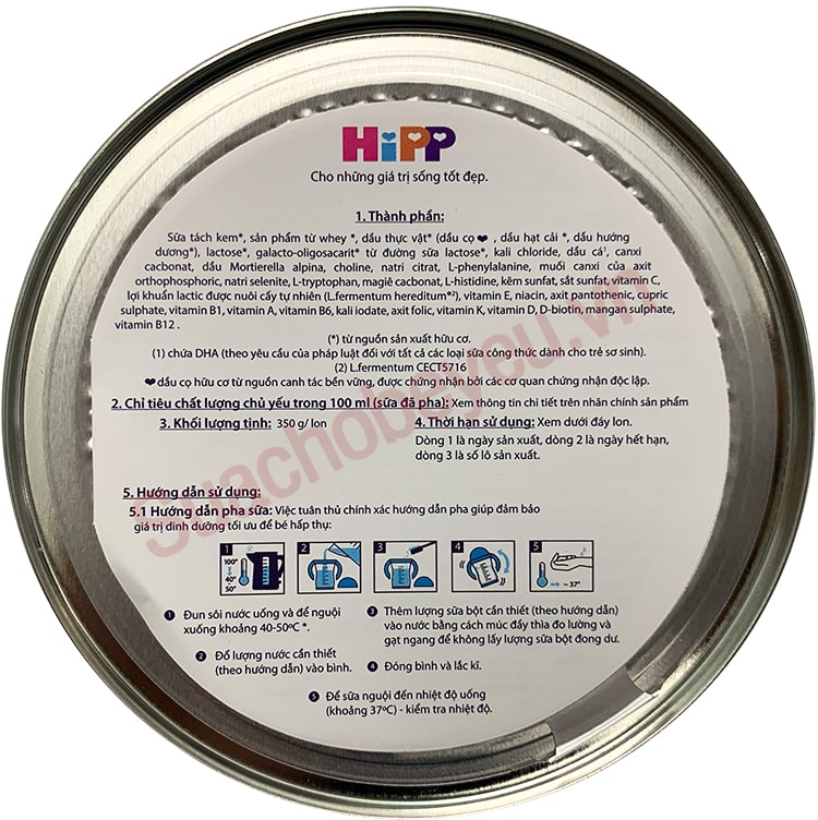 Sữa Hipp Combiotic số 1 350g cho trẻ 0-6 tháng tuổi