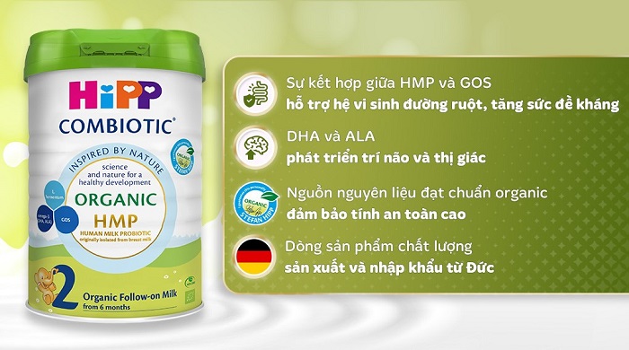 Sữa Hipp Combiotic số 2 lon 800g cho trẻ 6-12 tháng tuổi