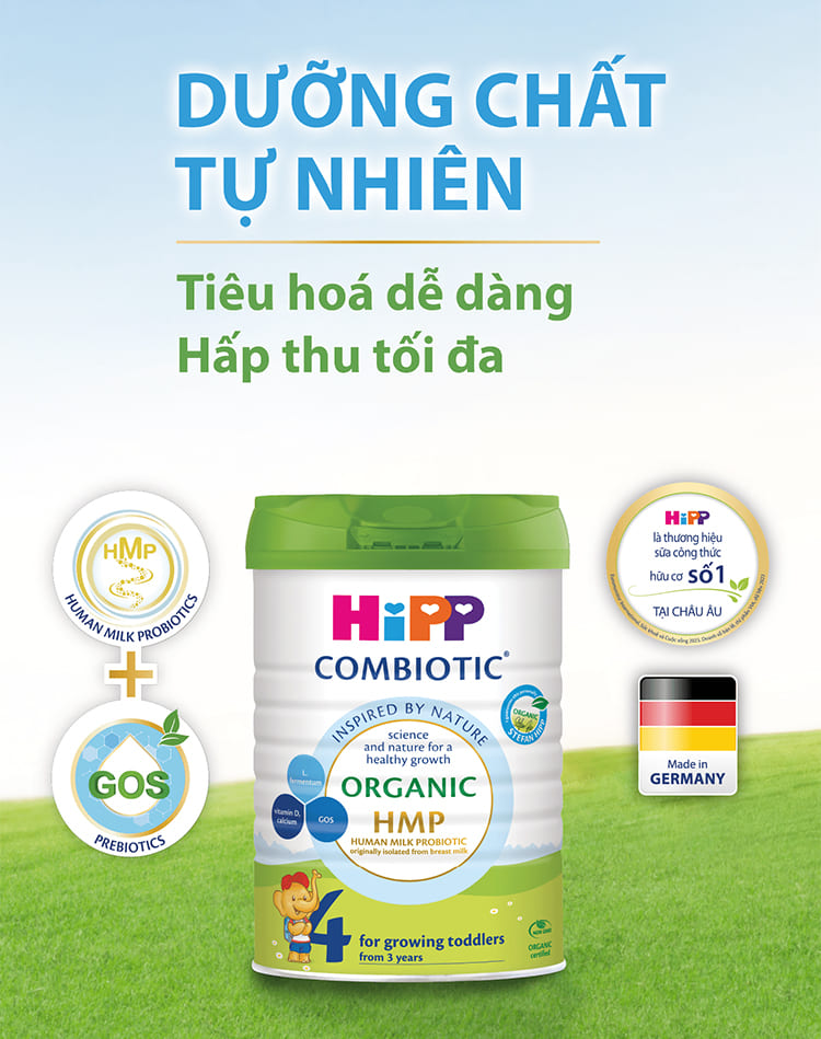 Cách pha sữa hữu cơ HiPP Combiotic số 4