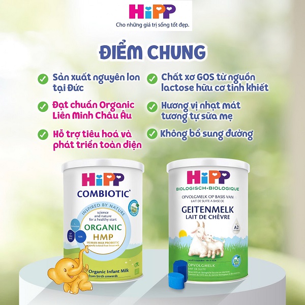 Sữa Hipp gồm những loại nào