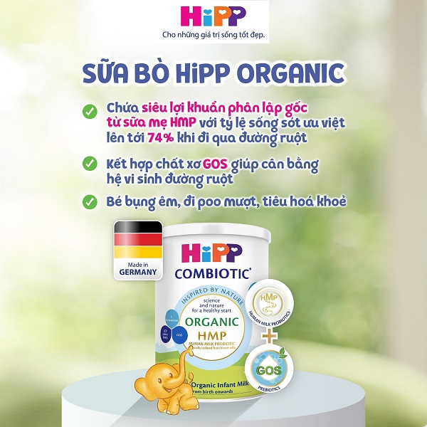 Sữa Hipp gồm những loại nào