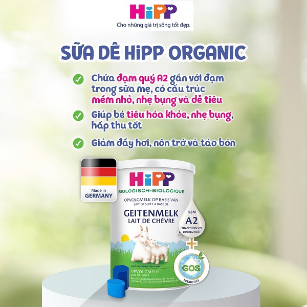 Sữa Hipp gồm những loại nào